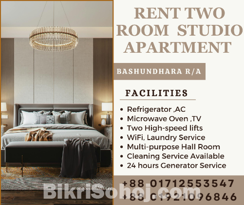 Two Room Furnished Studio Apartment RENT in Bashundhara R/A.